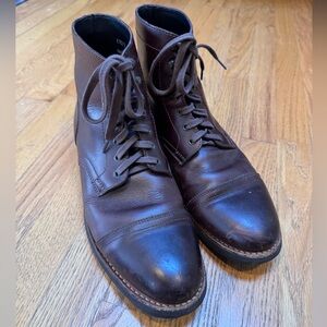 Thursday Boot Co Mens 11.5 Captain Cap Toe Brown Lace Up Combat Dress Boots